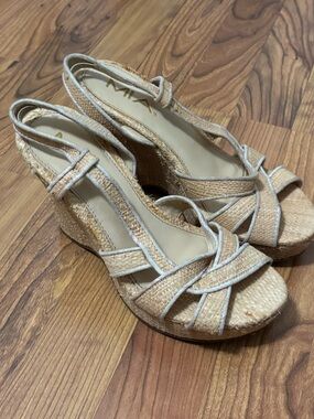 MIA Natural Woven Espadrille Wedge Sandals
